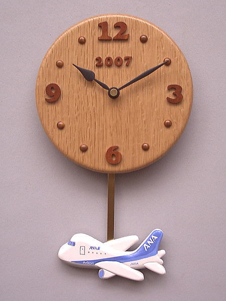 結婚祝い：飛行機　「ＡＮＡ」全日空ボーイング (JA611A)の振り子時計